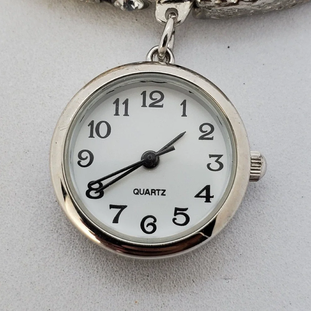 22MM Women's Bracelet Watch White Dial Gray Bracelet Band 7.75